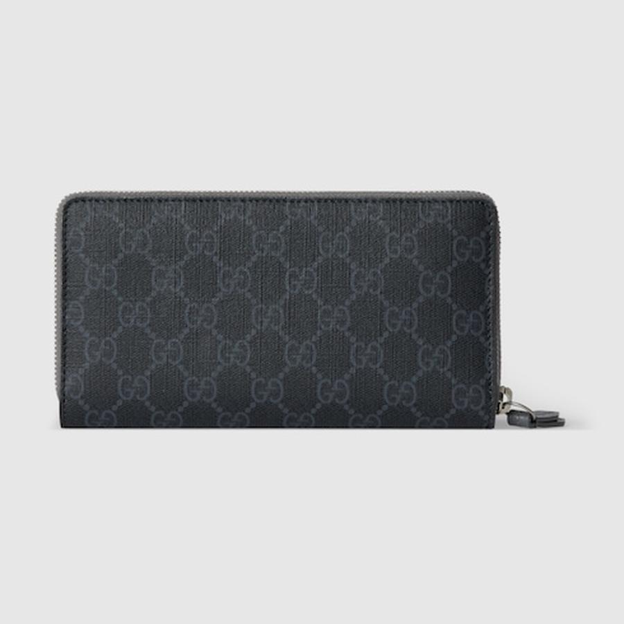 グッチ GUCCI メンズ GG ジップアラウンドウォレット 財布 グレー インテリア【ブラック GGスプリーム 】【送料無料】【正規品】の画像