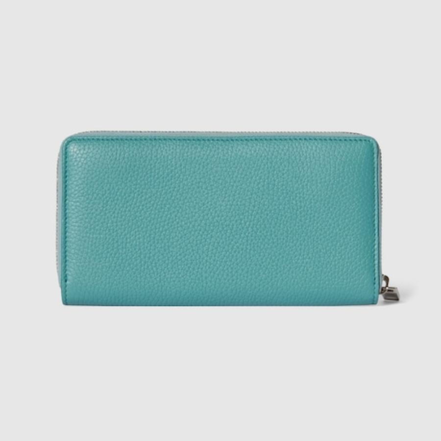 グッチ GUCCI メンズ ロゴ ジップアラウンドウォレット 財布 イエロー インテリア【ターコイズブルー レザー 】【送料無料】【正規品】の画像