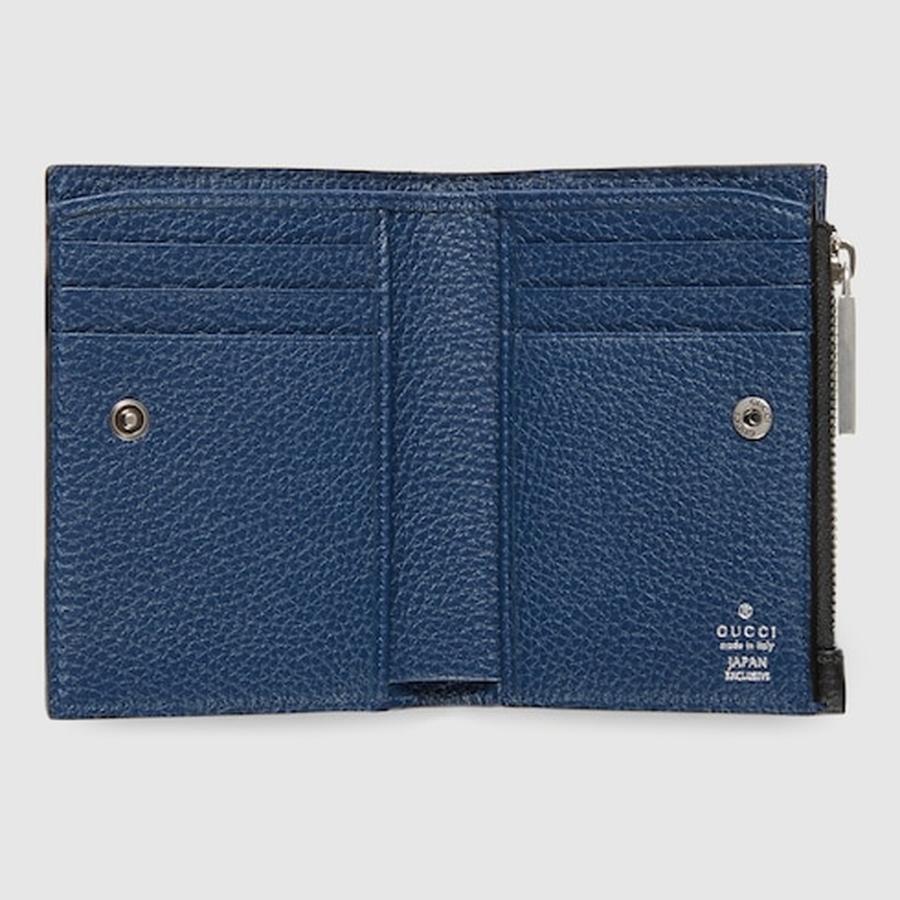 グッチ GUCCI メンズ コインウォレット 財布 ブルー インテリア【ブラック レザー 】【送料無料】【正規品】の画像