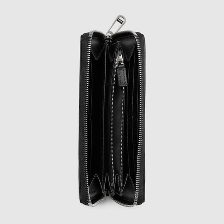 グッチ GUCCI メンズ GGエンブレム ジップアラウンドウォレット 財布【ブラック GGレザー 】【送料無料】【正規品】の画像