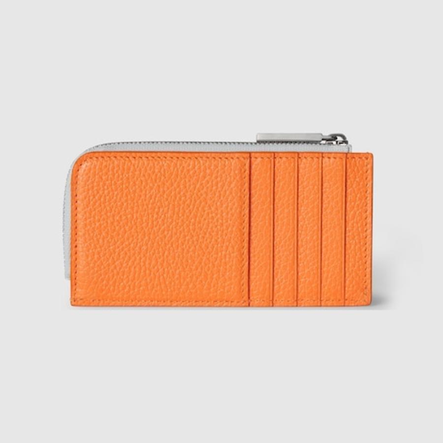 グッチ GUCCI メンズ バイカラー ジップ カードケース【オレンジ レザー 】【送料無料】【正規品】の画像