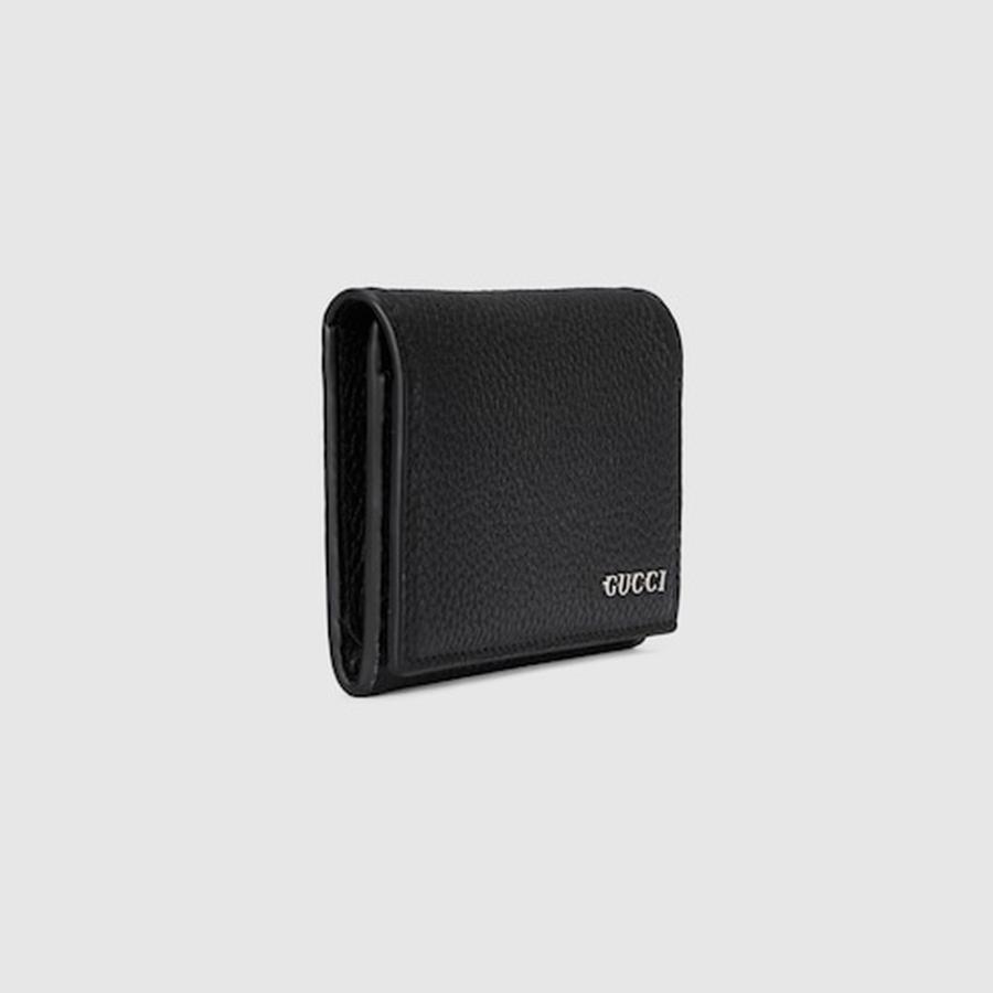 グッチ GUCCI メンズ ロゴ カードケース 名刺入れ 【ブラック レザー 】【送料無料】【正規品】の画像