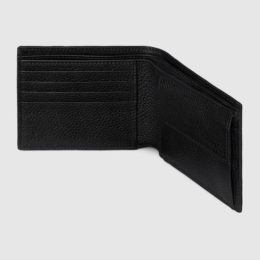 グッチ GUCCI メンズ ロゴ 二つ折りウォレット 財布【ブラック レザー 】【送料無料】【正規品】の画像