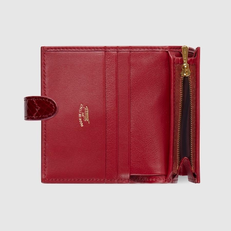 グッチ GUCCI レディース グッチ ジャッキー パイソン スモール ウォレット 財布【ダークレッド レザー 】【送料無料】【正規品】の画像