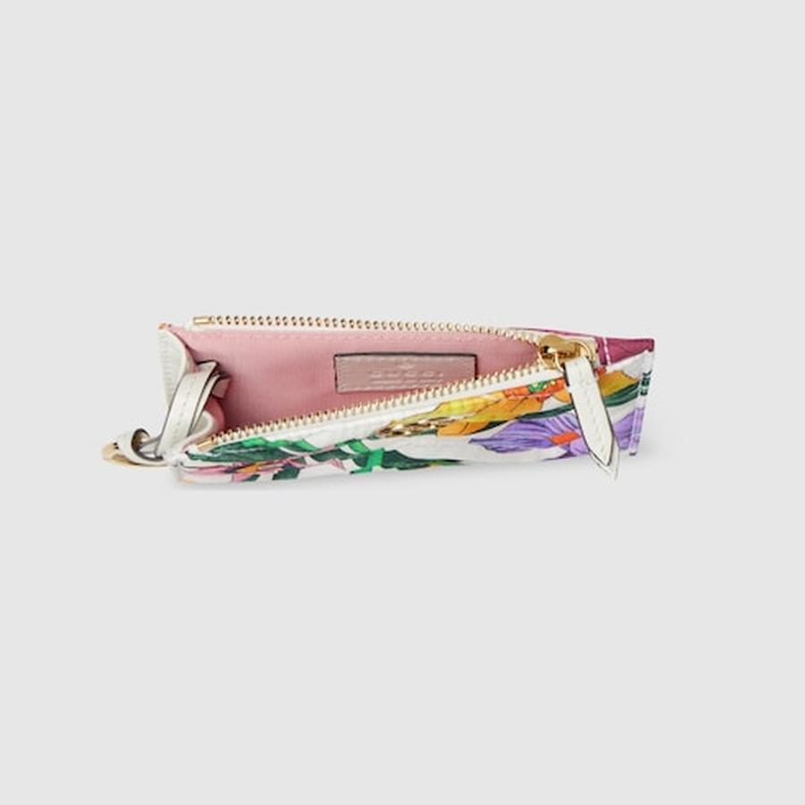 グッチ GUCCI レディース GGマーモント ダブルG ジップ キーポーチ【ホワイト シルクツイル 】【送料無料】【正規品】の画像