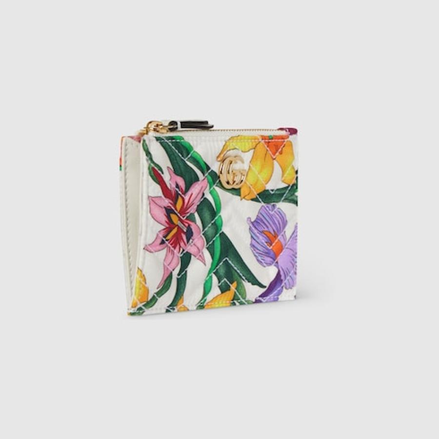 グッチ GUCCI レディース GGマーモント ダブルG ジップ キーポーチ【ホワイト シルクツイル 】【送料無料】【正規品】の画像