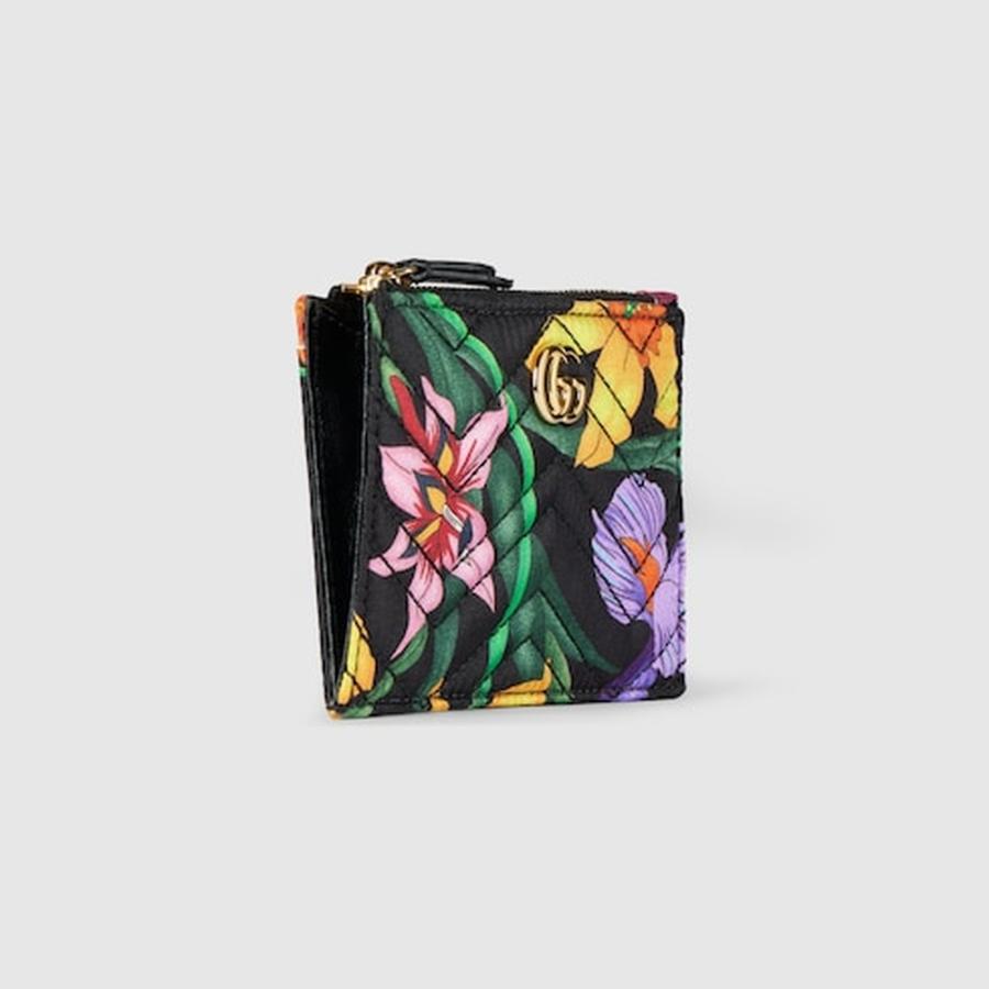 グッチ GUCCI レディース GGマーモント ダブルG ジップ キーポーチ【ブラック シルクツイル 】【送料無料】【正規品】の画像