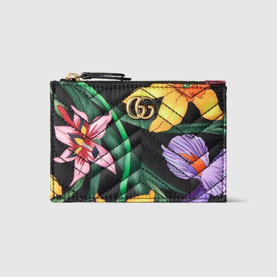 グッチ GUCCI レディース GGマーモント ダブルG ジップ キーポーチ【ブラック シルクツイル 】【送料無料】【正規品】の画像