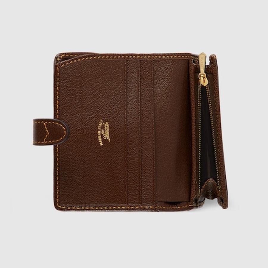 グッチ GUCCI レディース Gucci Jackie ミディアム ウォレット 財布【サンド＆ブラウン GGキャンバス 】【送料無料】【正規品】の画像