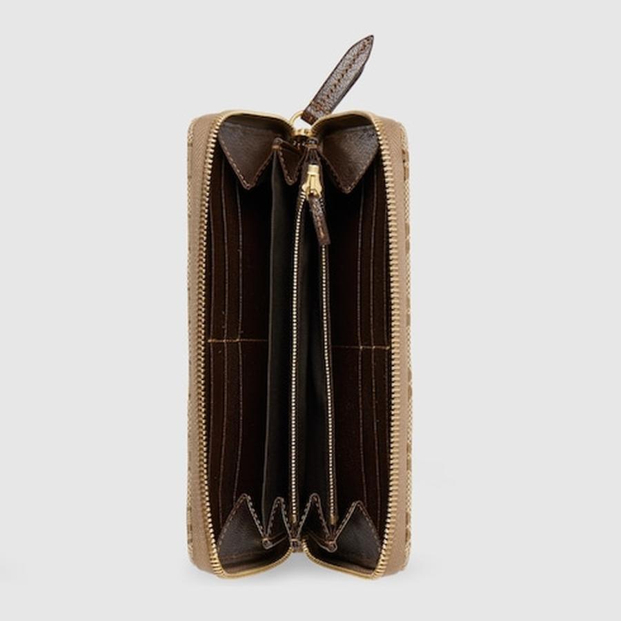 グッチ GUCCI レディース ダブルG ジップアラウンドウォレット 財布【サンド＆ブラウン GGキャンバス 】【送料無料】【正規品】の画像