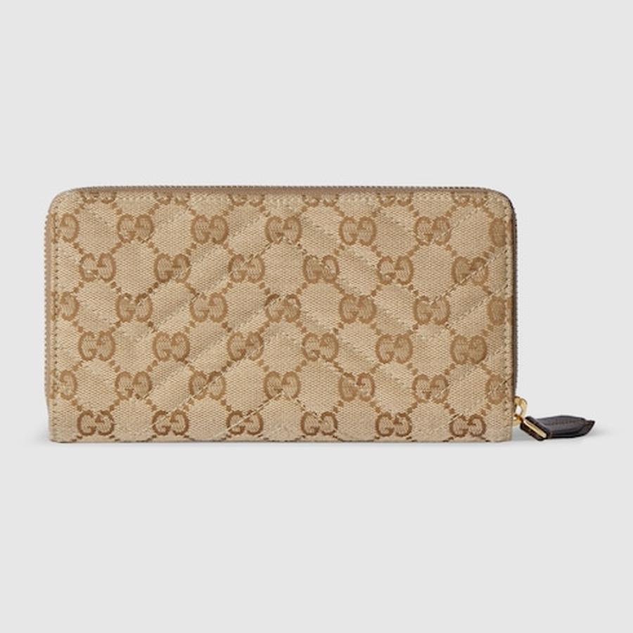 グッチ GUCCI レディース ダブルG ジップアラウンドウォレット 財布【サンド＆ブラウン GGキャンバス 】【送料無料】【正規品】の画像