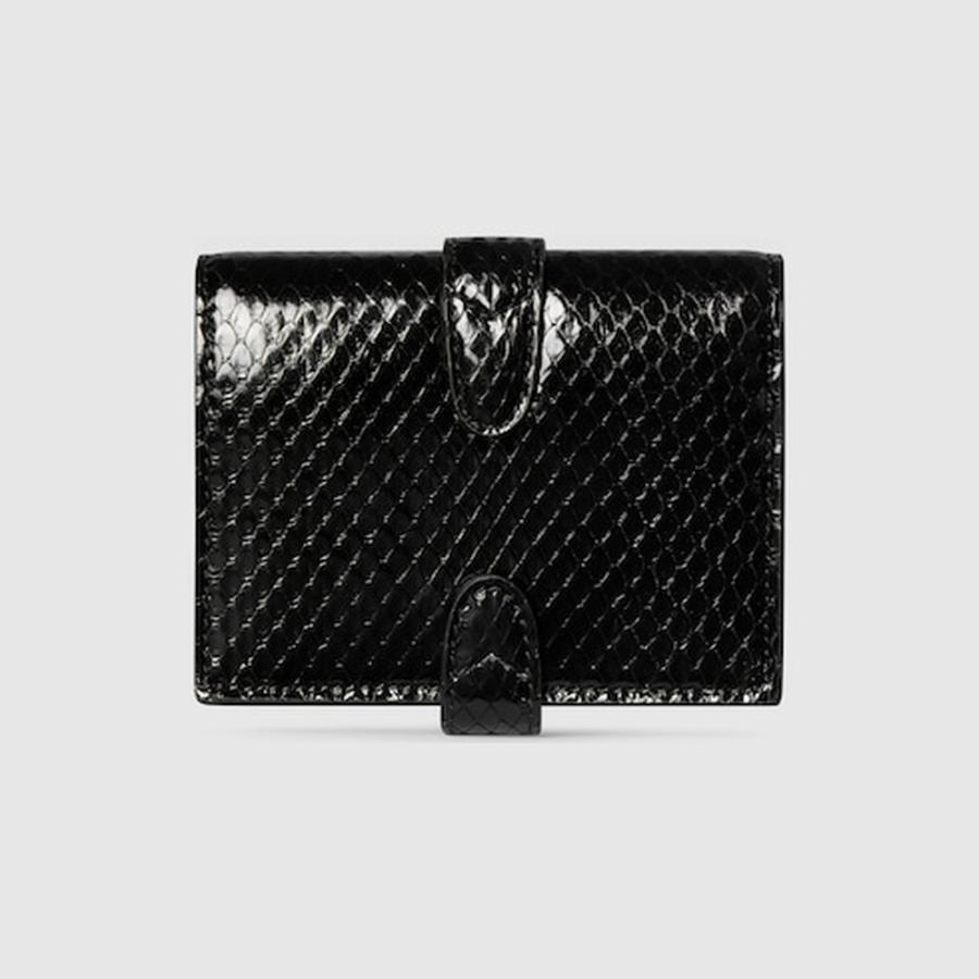 グッチ GUCCI レディース グッチ ジャッキー パイソン スモール ウォレット 財布【ブラック GGキャンバス 】【送料無料】【正規品】の画像