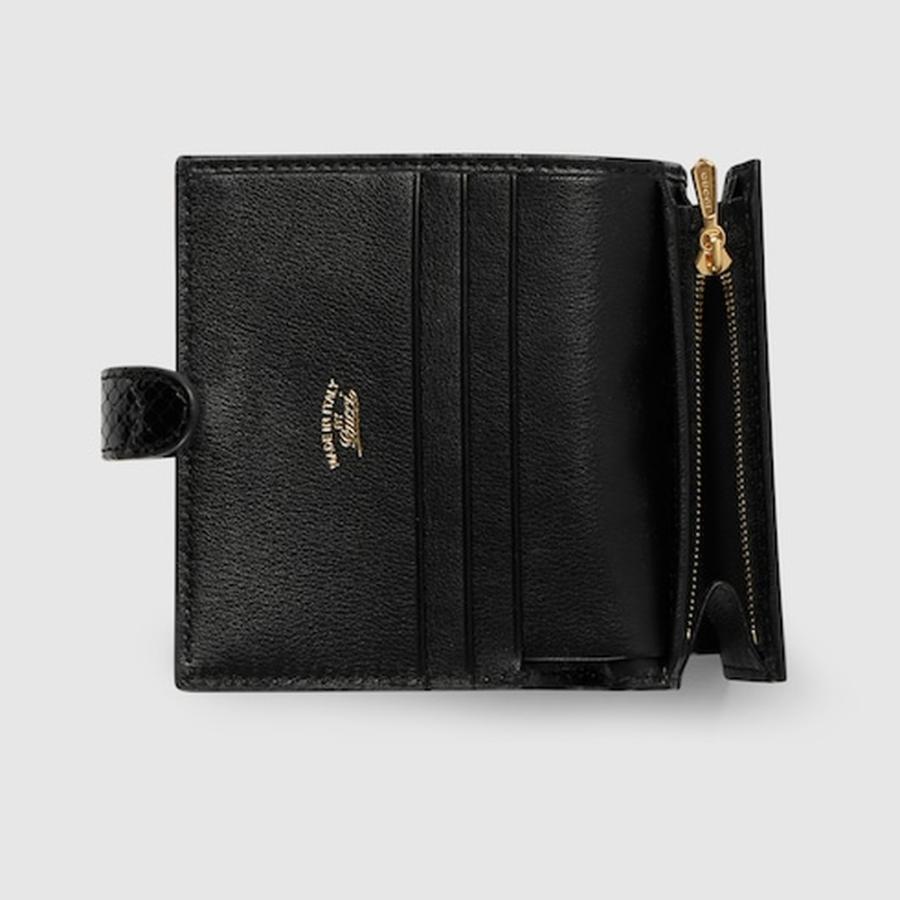グッチ GUCCI レディース グッチ ジャッキー パイソン スモール ウォレット 財布【ブラック GGキャンバス 】【送料無料】【正規品】の画像
