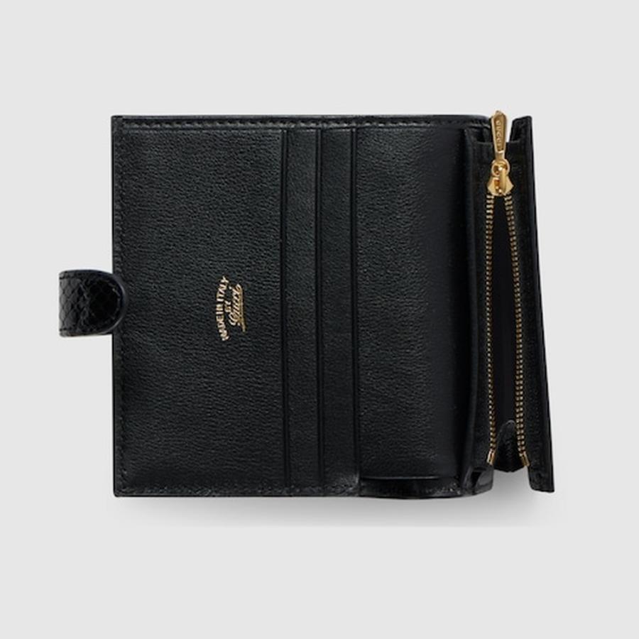 グッチ GUCCI レディース Gucci Jackie アナコンダ スモール ウォレット 財布【ブラック GGキャンバス 】【送料無料】【正規品】の画像