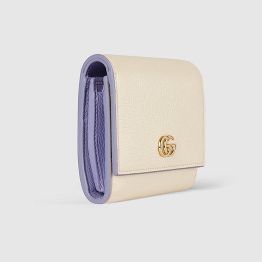 グッチ GUCCI レディース ダブルG バイカラー ミディアム ウォレット 財布【アイボリー＆ライラック レザー 】【送料無料】【正規品】の画像