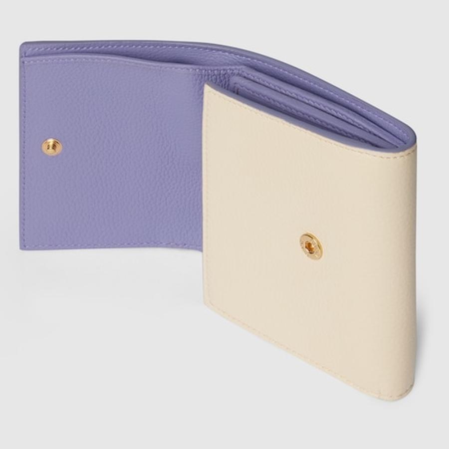 グッチ GUCCI レディース ダブルG バイカラー ミディアム ウォレット 財布【アイボリー＆ライラック レザー 】【送料無料】【正規品】の画像