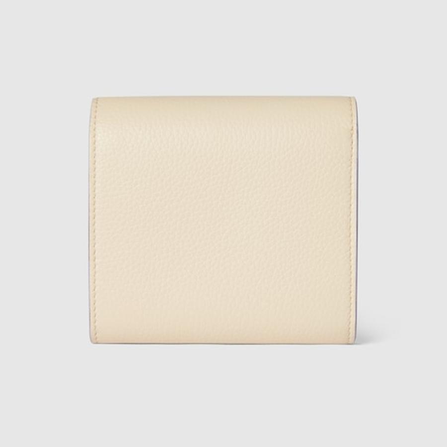 グッチ GUCCI レディース ダブルG バイカラー ミディアム ウォレット 財布【アイボリー＆ライラック レザー 】【送料無料】【正規品】の画像