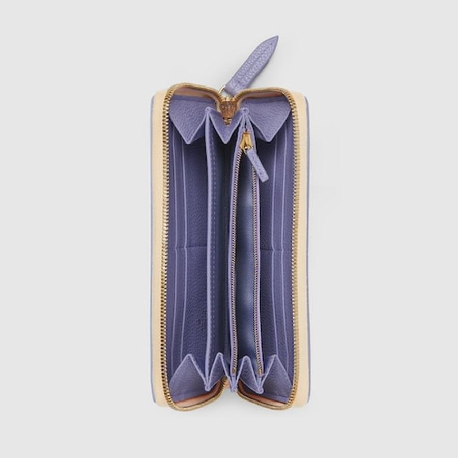 グッチ GUCCI レディース ダブルG バイカラー ジップアラウンドウォレット 財布【アイボリー＆ライラック レザー 】【送料無料】【正規品】の画像