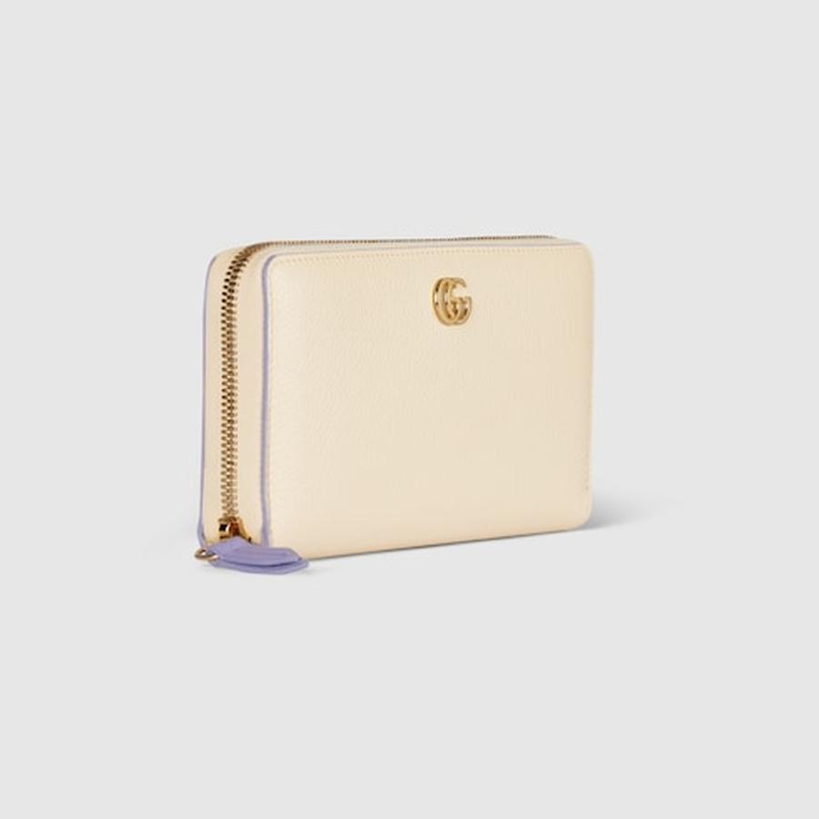 グッチ GUCCI レディース ダブルG バイカラー ジップアラウンドウォレット 財布【アイボリー＆ライラック レザー 】【送料無料】【正規品】の画像