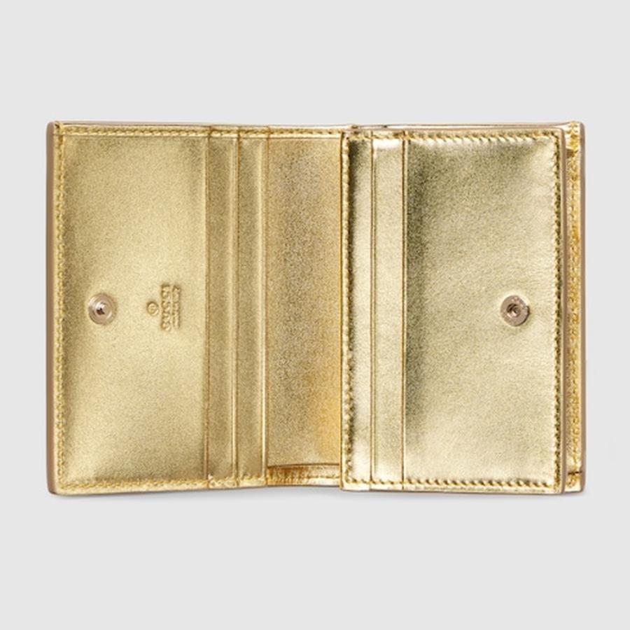 グッチ GUCCI レディース ダブルG パイソン スモールウォレット 財布【メタリックゴールド 】【送料無料】【正規品】の画像