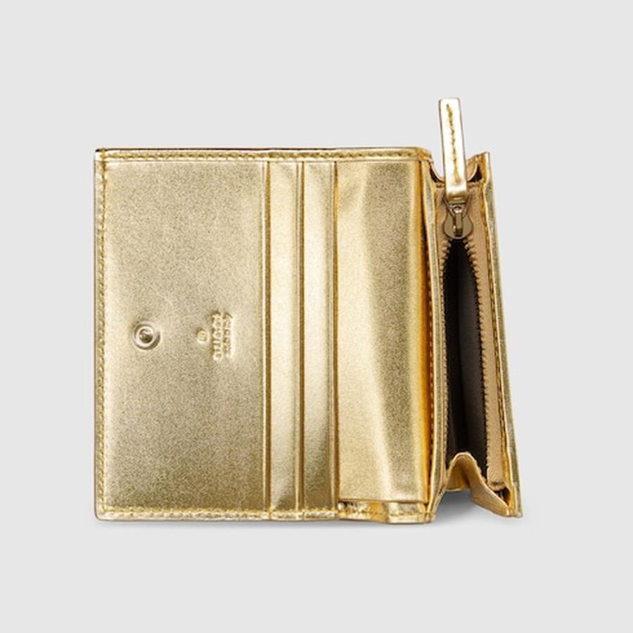 グッチ GUCCI レディース ダブルG パイソン スモールウォレット 財布【メタリックゴールド 】【送料無料】【正規品】の画像
