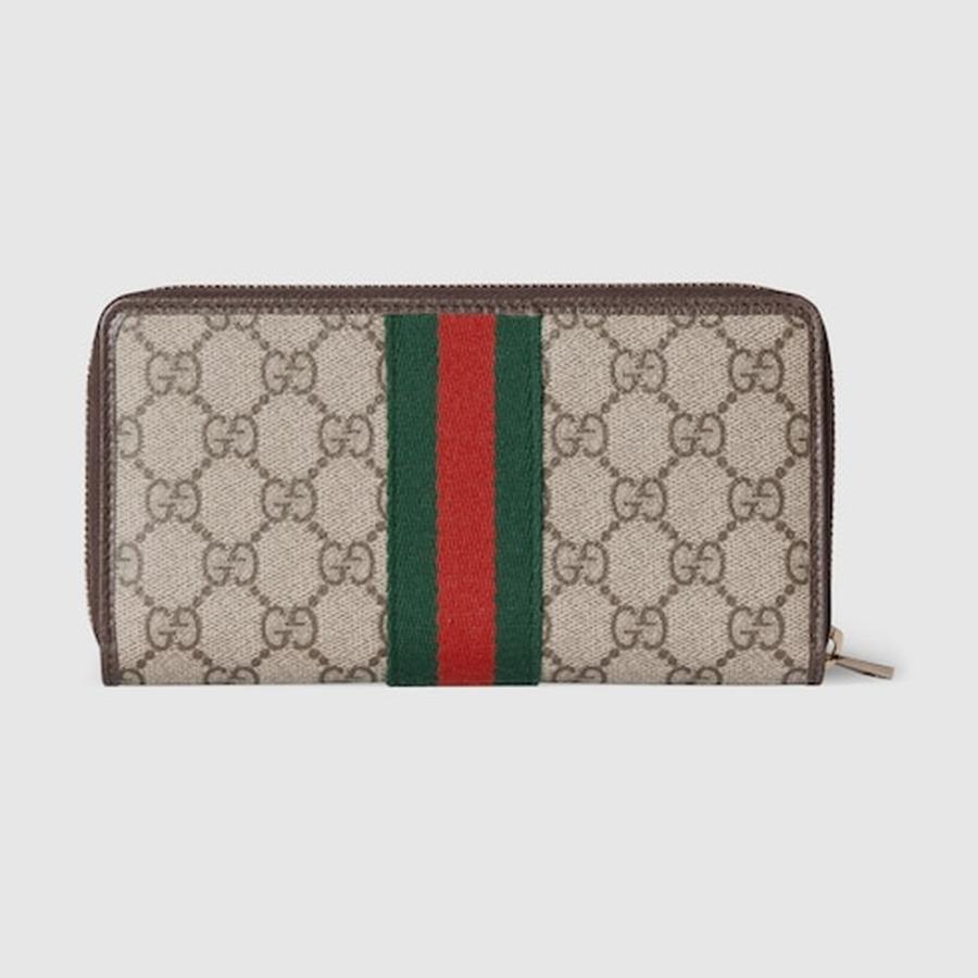 グッチ GUCCI レディース オフィディア ジップアラウンドウォレット 財布【ベージュ＆ブラウン GGスプリーム 】【送料無料】【正規品】の画像