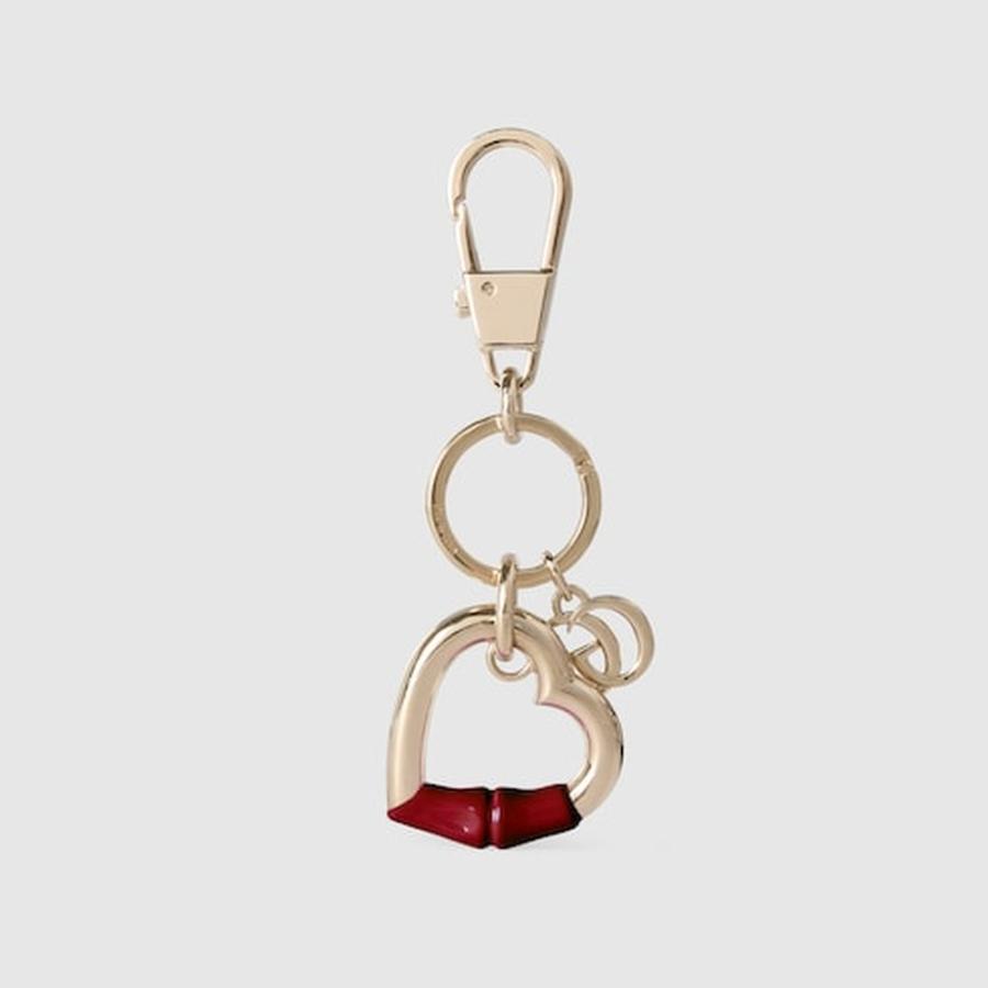 グッチ GUCCI レディース ハートシェイプ キーチェーン【グッチ ロッソ アンコーラ（深い赤）ラッカー 】【送料無料】【正規品】の画像