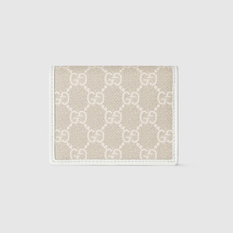 グッチ GUCCI レディース GGエンブレム スモールウォレット 財布【ベージュ＆ホワイト GGファブリック 】【送料無料】【正規品】の画像