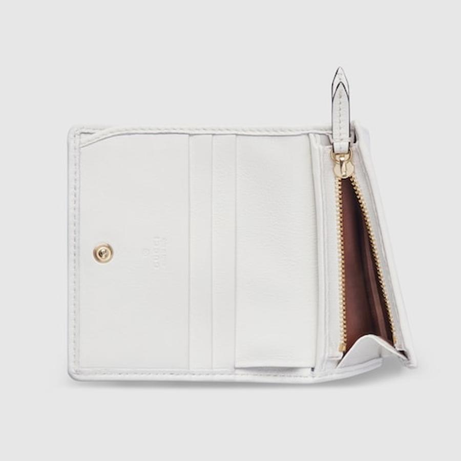 グッチ GUCCI レディース GGエンブレム スモールウォレット 財布【ベージュ＆ホワイト GGファブリック 】【送料無料】【正規品】の画像