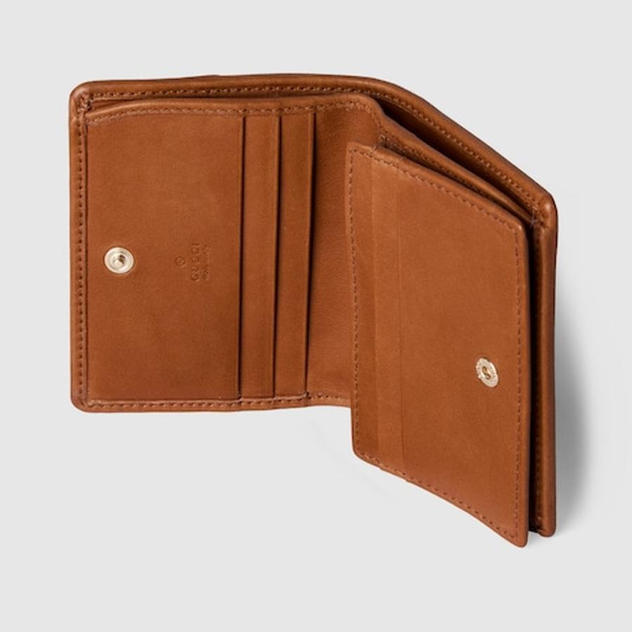 グッチ GUCCI レディース GGエンブレム スモールウォレット 財布【ベージュ＆ダークブラウン GGファブリック 】【送料無料】【正規品】の画像