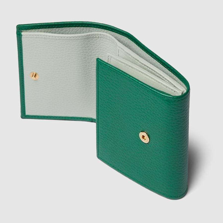 グッチ GUCCI レディース ダブルG ミディアム ウォレット 財布【グリーン レザー 】【送料無料】【正規品】の画像