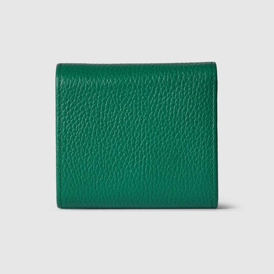 グッチ GUCCI レディース ダブルG ミディアム ウォレット 財布【グリーン レザー 】【送料無料】【正規品】の画像