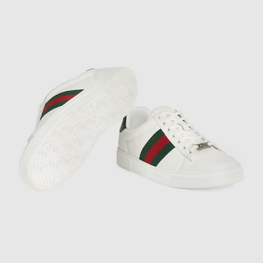 グッチ GUCCI メンズ エース ウェブ ストライプ スニーカー【ホワイト レザー 】【送料無料】【正規品】の画像