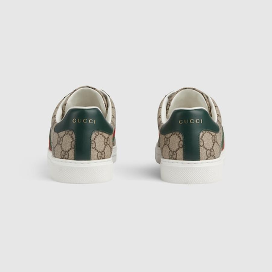 グッチ GUCCI メンズ エース ウェブ ストライプ スニーカー【ベージュ＆エボニー GGスプリーム キャンバス 】【送料無料】【正規品】の画像
