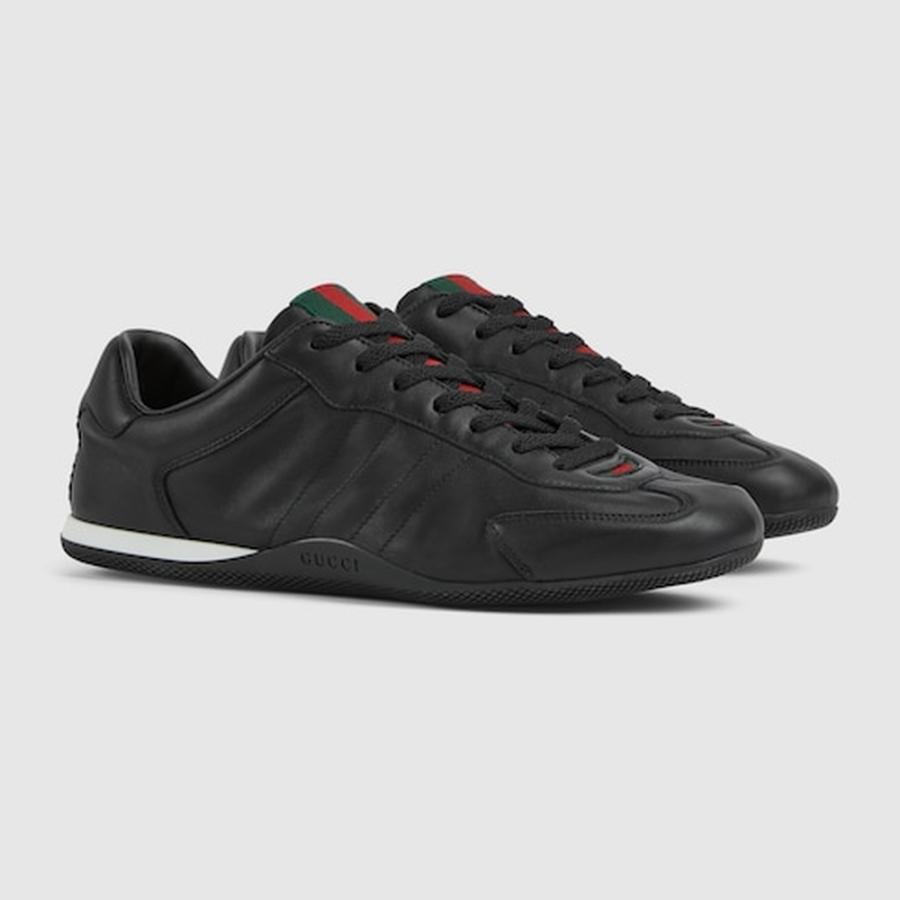 グッチ GUCCI メンズ シフト スニーカー【ブラック レザー 】【送料無料】【正規品】の画像