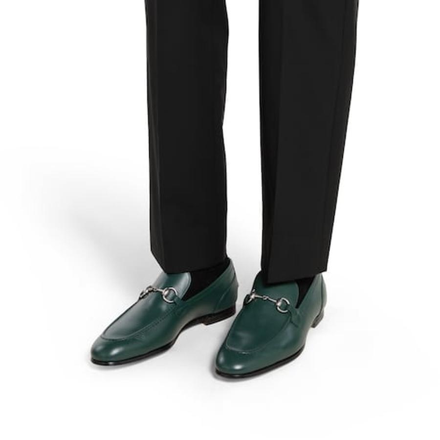 グッチ GUCCI メンズ ヨルダーン ホースビット ローファー【ダークグリーン レザー 】【送料無料】【正規品】の画像