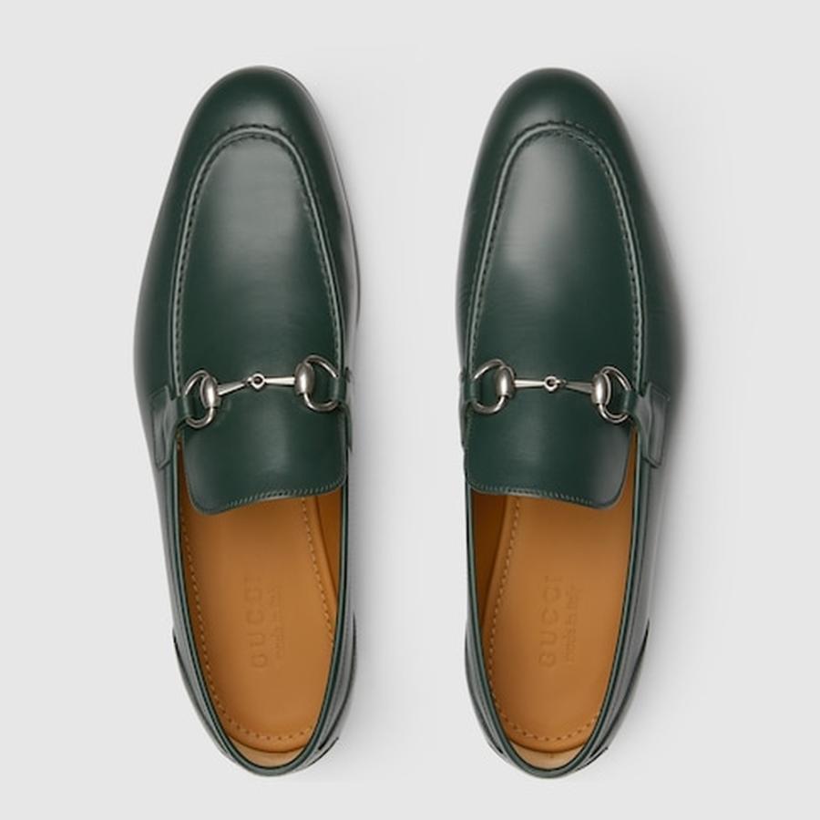 グッチ GUCCI メンズ ヨルダーン ホースビット ローファー【ダークグリーン レザー 】【送料無料】【正規品】の画像