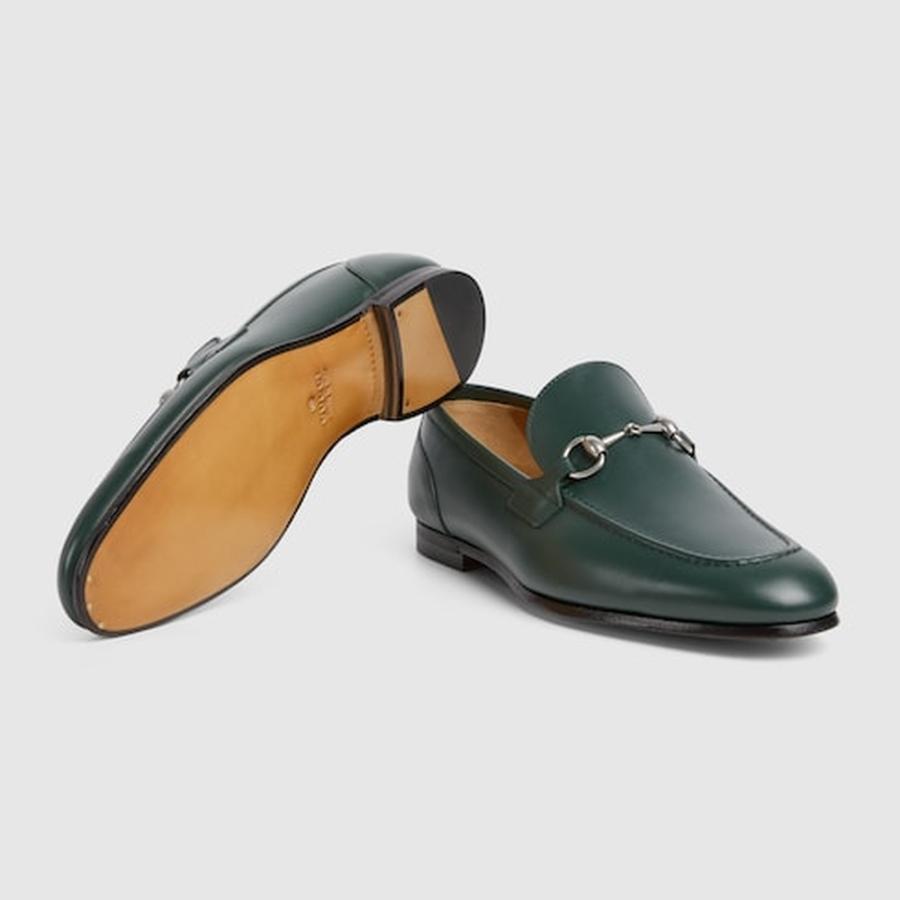 グッチ GUCCI メンズ ヨルダーン ホースビット ローファー【ダークグリーン レザー 】【送料無料】【正規品】の画像