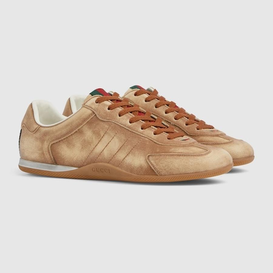 グッチ GUCCI メンズ シフト スニーカー【ブラウン レザー 】【送料無料】【正規品】の画像