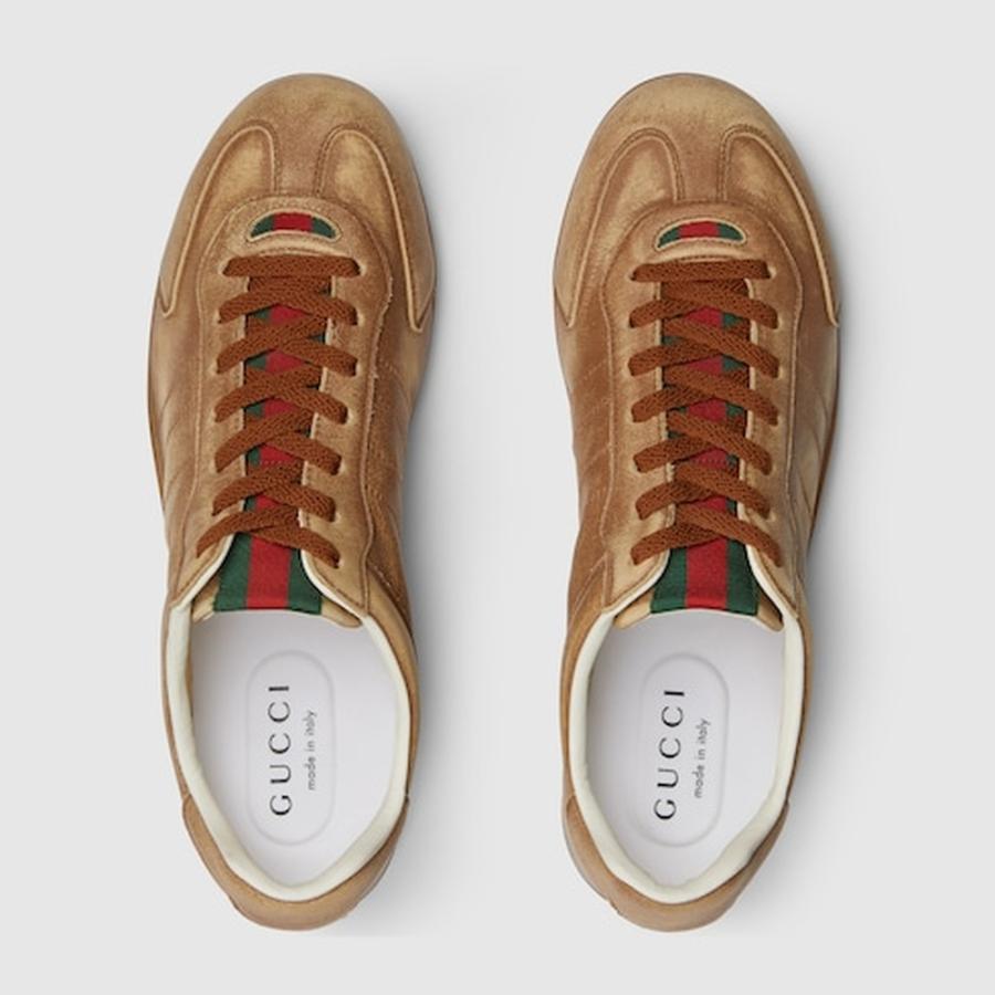グッチ GUCCI メンズ シフト スニーカー【ブラウン レザー 】【送料無料】【正規品】の画像