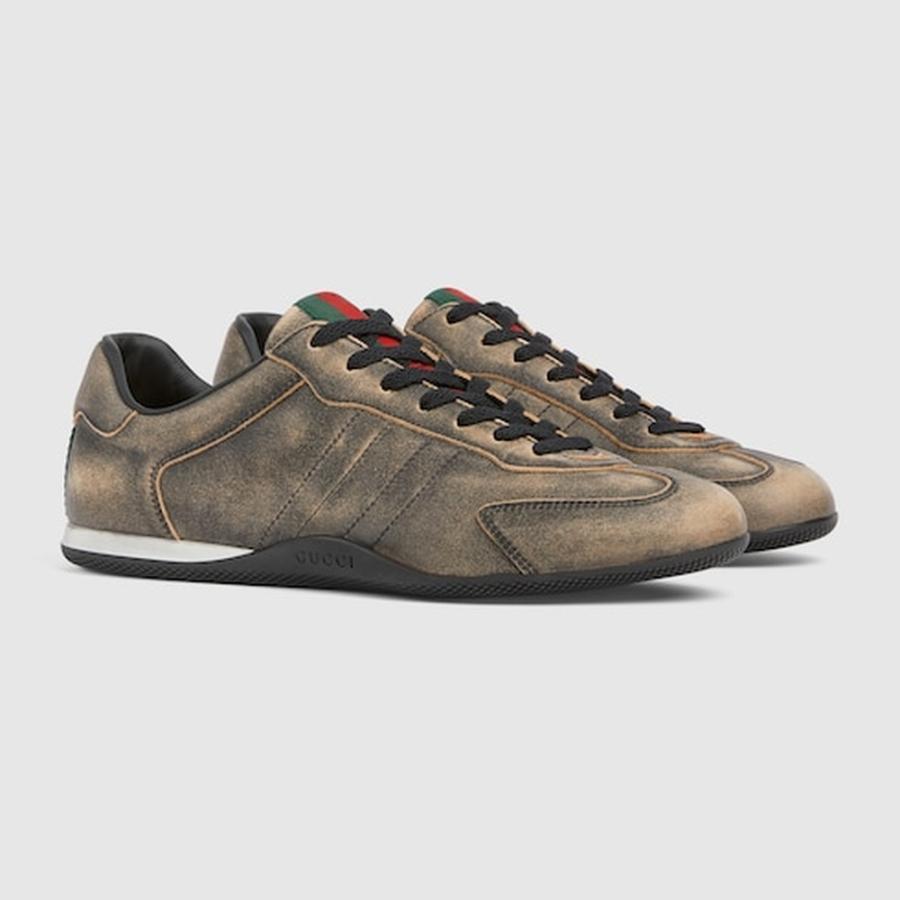 グッチ GUCCI メンズ シフト スニーカー【ブラック レザー 】【送料無料】【正規品】の画像