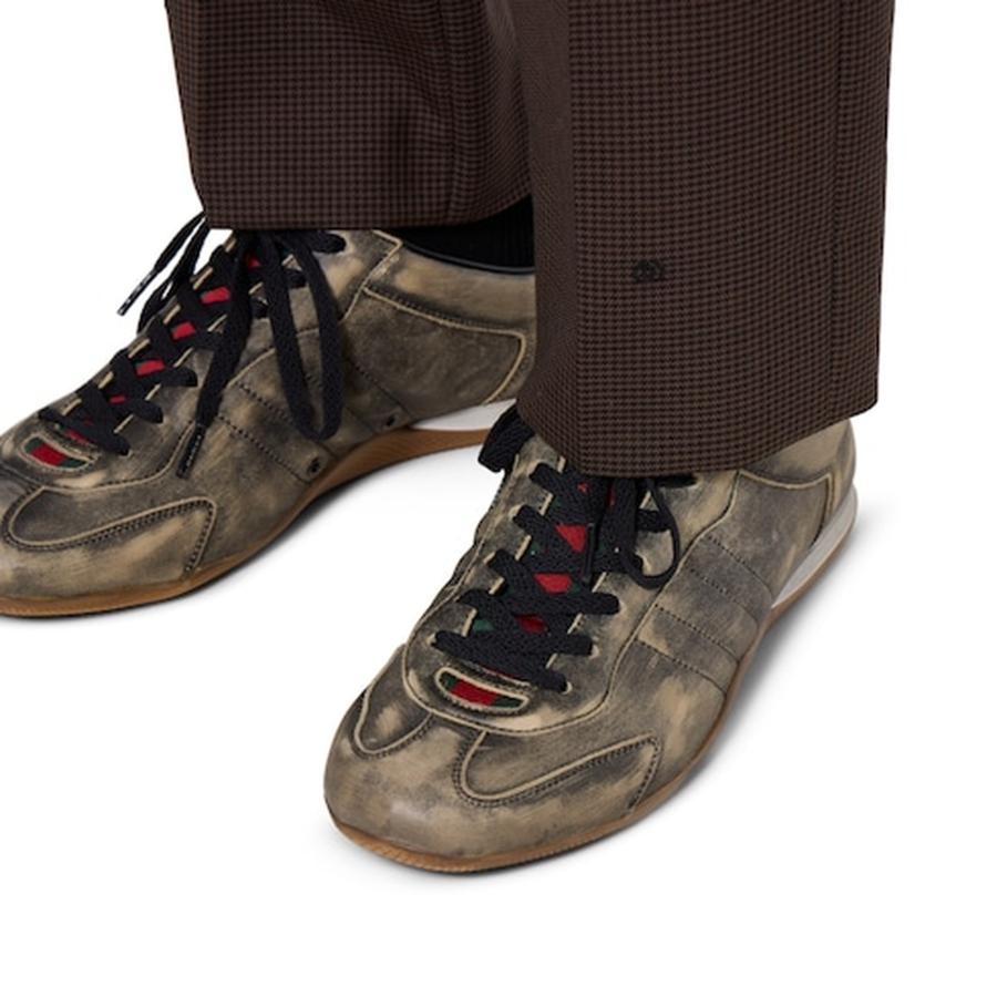 グッチ GUCCI メンズ シフト スニーカー【ブラック レザー 】【送料無料】【正規品】の画像