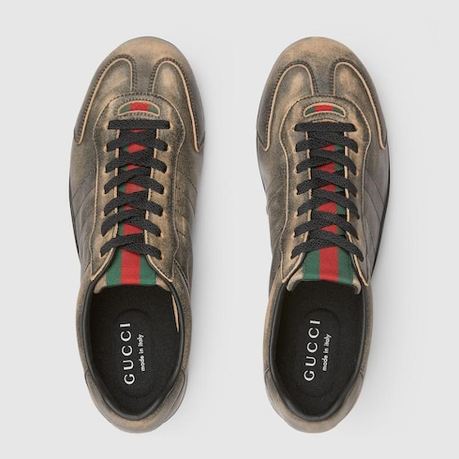 グッチ GUCCI メンズ シフト スニーカー【ブラック レザー 】【送料無料】【正規品】の画像