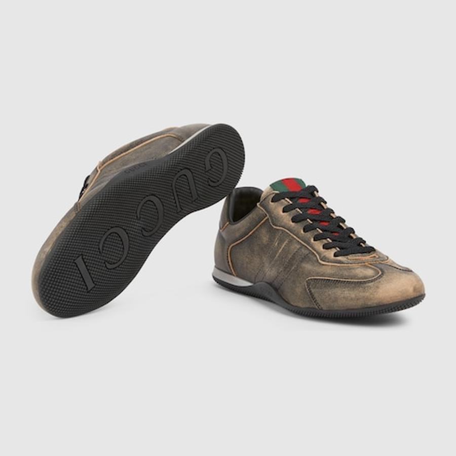 グッチ GUCCI メンズ シフト スニーカー【ブラック レザー 】【送料無料】【正規品】の画像