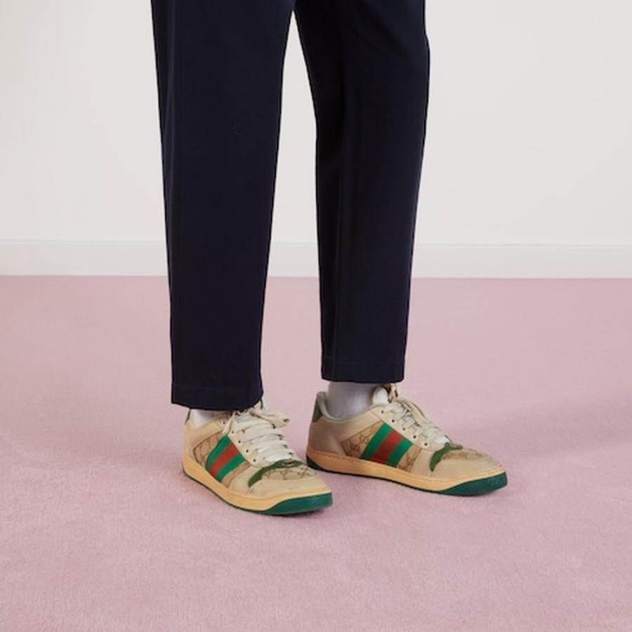 グッチ GUCCI メンズ スクリーナー スニーカー【GGキャンバス/ホワイト レザー 】【送料無料】【正規品】の画像