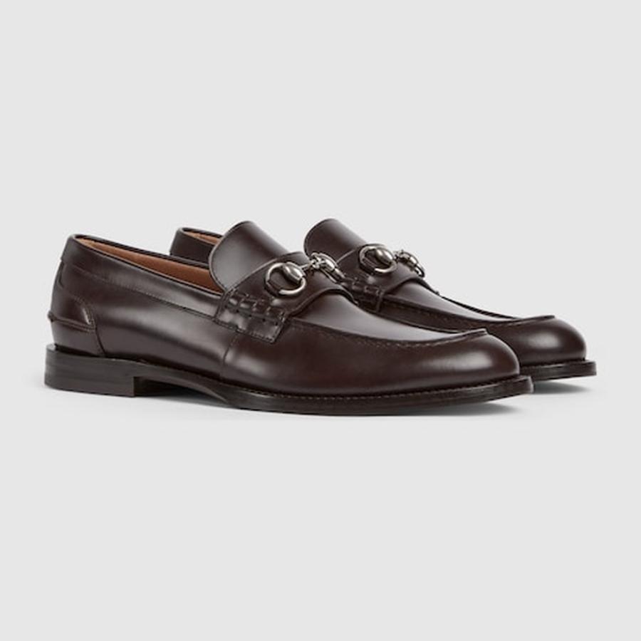 GUCCI（グッチ） メンズ ホースビット付き ローファー【ダークブラウン