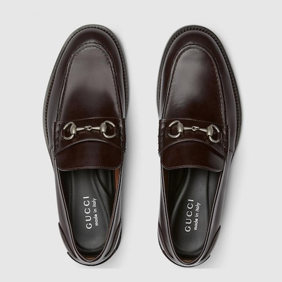 GUCCI ローファー ダークブラウン メンズ GUCCI（グッチ） メンズ ホースビット付き ローファー【ダークブラウン