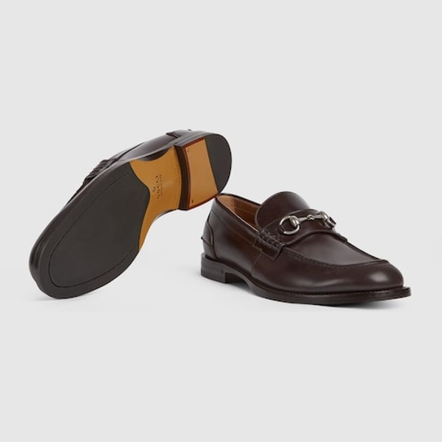GUCCI（グッチ） メンズ ホースビット付き ローファー【ダークブラウン