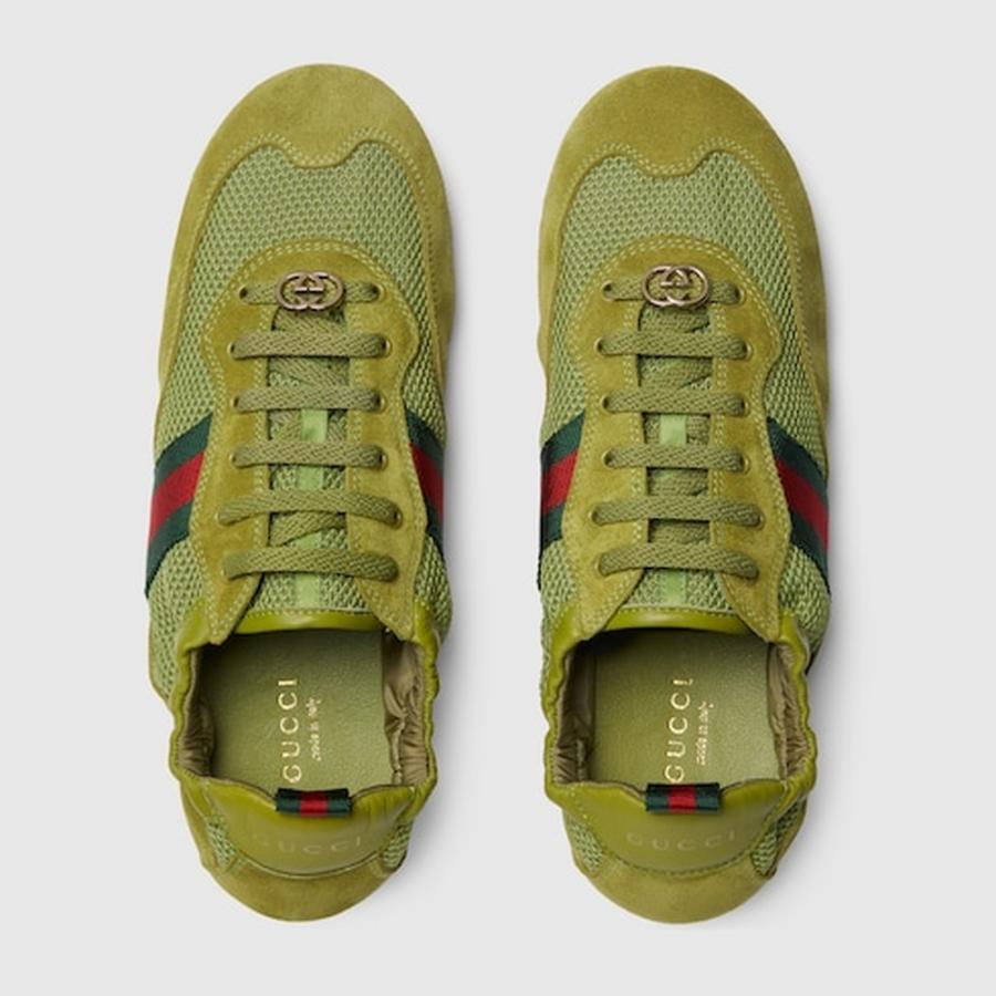 グッチ GUCCI レディース シフト スニーカー【ブライトグリーン ファブリック 】【送料無料】【正規品】の画像