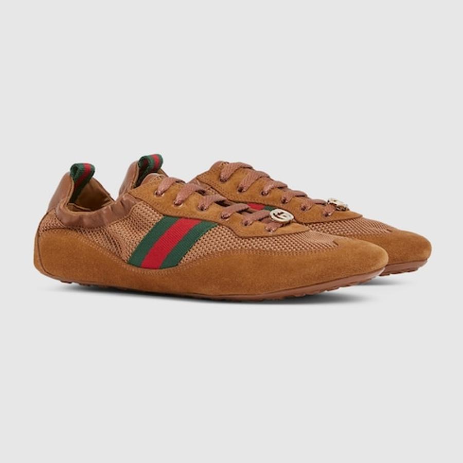 グッチ GUCCI レディース シフト スニーカー【ブラウン ファブリック 】【送料無料】【正規品】の画像